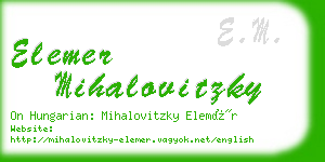 elemer mihalovitzky business card